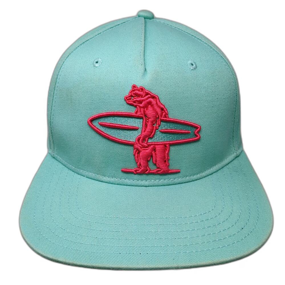 Everyday California 5 Panel Blue One Size Pink Bear Surfboard Snapback Hat